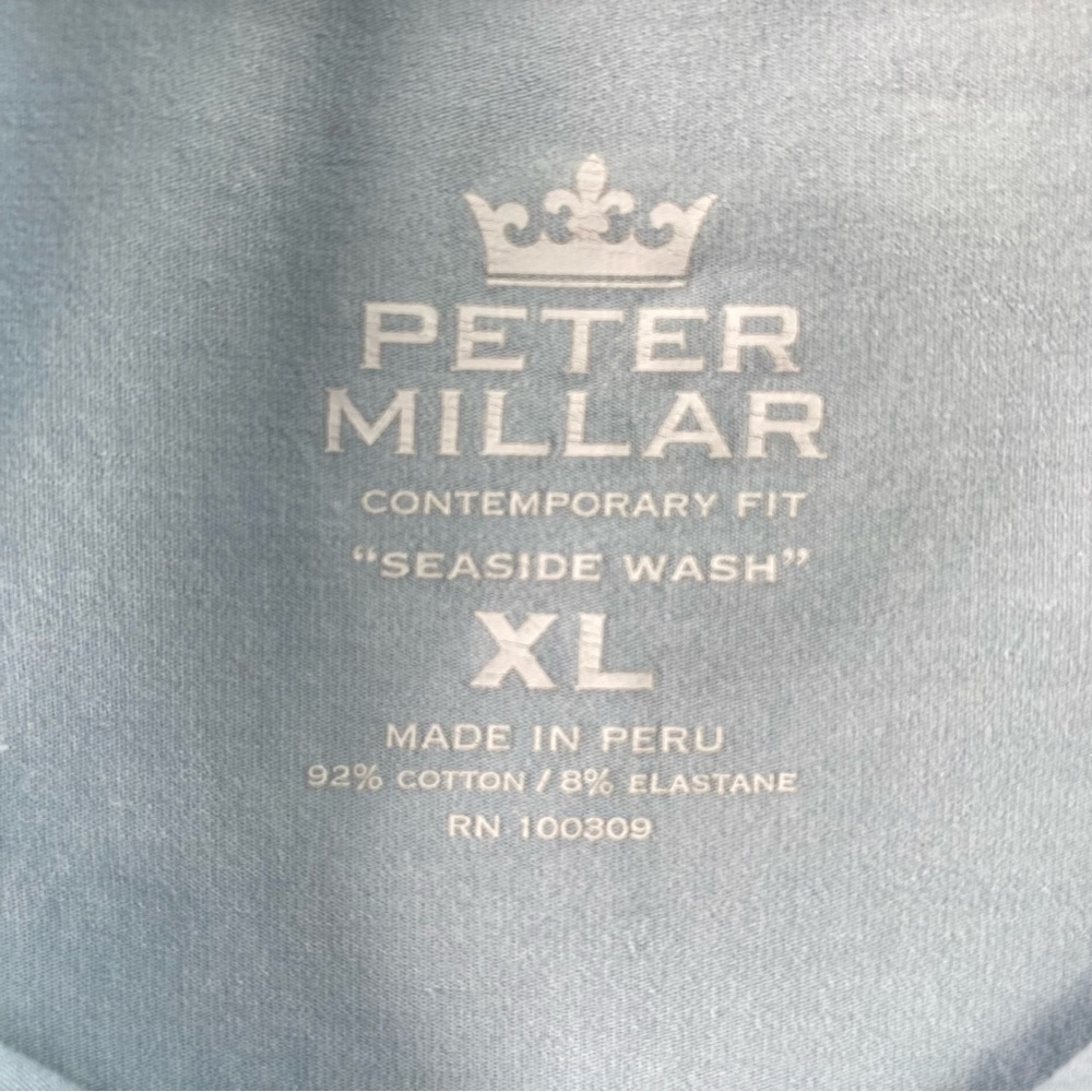 Peter Millar Mens Blue Contemporary Fit Seaside Wash Short Sleeve Polo Size XL - Picture 11 of 14